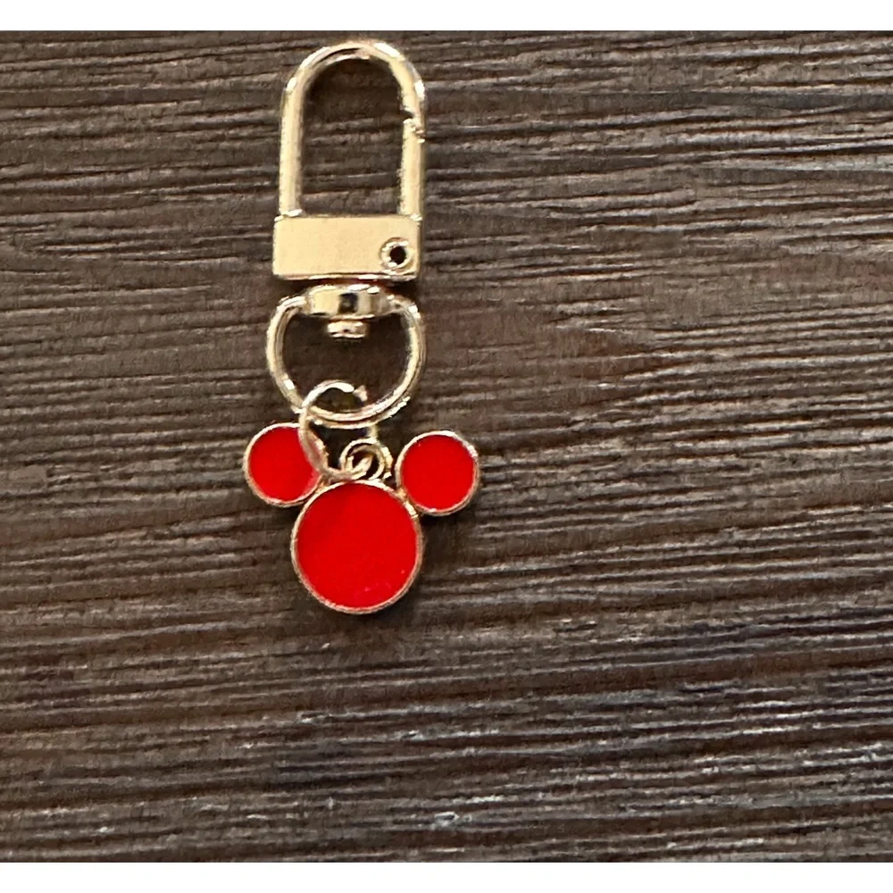 Keychain bag charm Mickey Mouse inspired red black gold